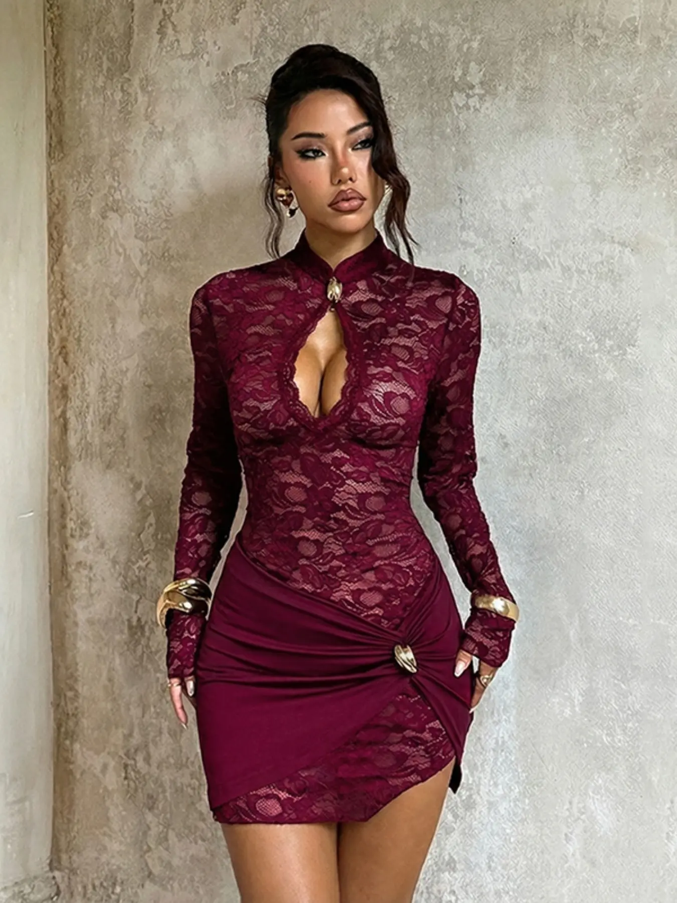 thurley black lace dress Seamed Lushy Pencil Midi Shapewear Dress - Lace Black main image 1