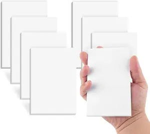 Note Pads 3x5 In, 8 Pack Blank Notepad, White Scratch Pads for Writing, 50 Sheets Per Memo Pad for Jotting Down Quick Notes, Pads of Paper for Grocery and Shopping Lists, Small Server Notebook