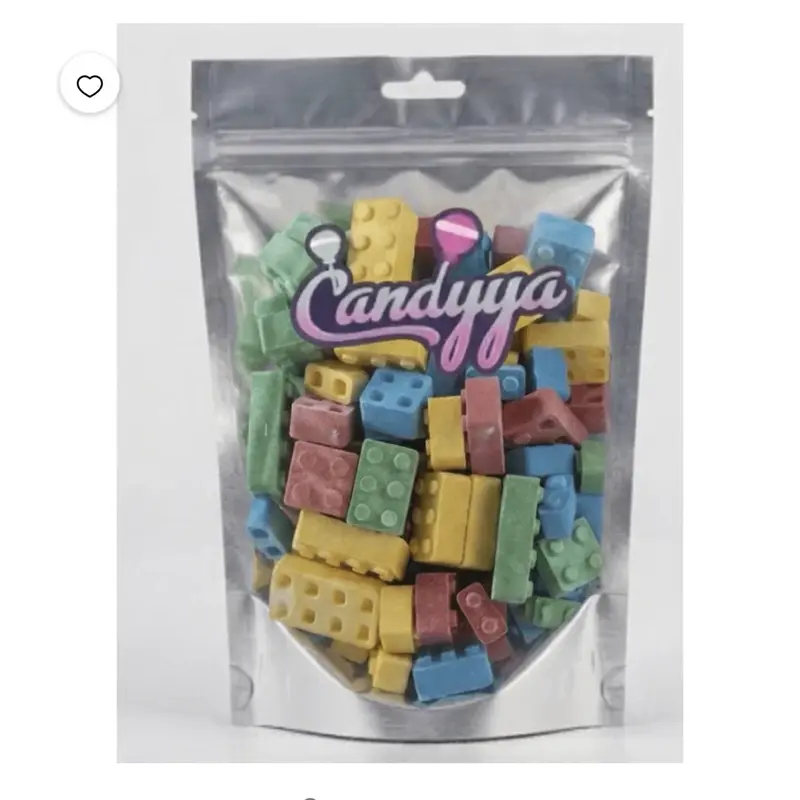 Candyya Stackable Building Bricks Hard Candy Snack, Sweet & Fruity Sugar Treats, 9 oz Pouch