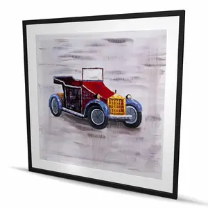 212 MAIN 48x48 in. Artistic Retro Vintage Toy Car Framed Print Wall Art - Exquisite Detail, Vibrant Photo, Home Decor, Gift