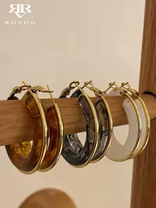 Women's Elegant Resin Ear Cuff Set, Hoop Earring Sets, Geometric Design, Plain Pattern, All-Season Wear, Ideal for Daily Commute & Holiday Gatherings