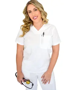 women's White Scrub Top