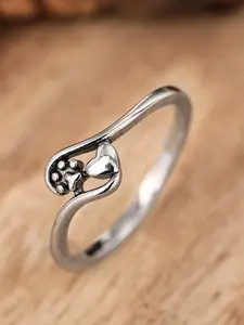 Cute Cat Claw Design Artificial Gemstone Ring, Fashion Jewelry for Party, Daily Clothing Decor, Trendy All-match & Exquisite Jewelry for Birthday Gift, Heart Shaped Engagement Ring, Unique Rings
