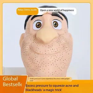 Stress Relief Pimple Pop Toy, Realistic Large Head Model, Acne Treatment, Strawberry Nose Burst, Anxiety Depression Relief, Stress Relief Fidget