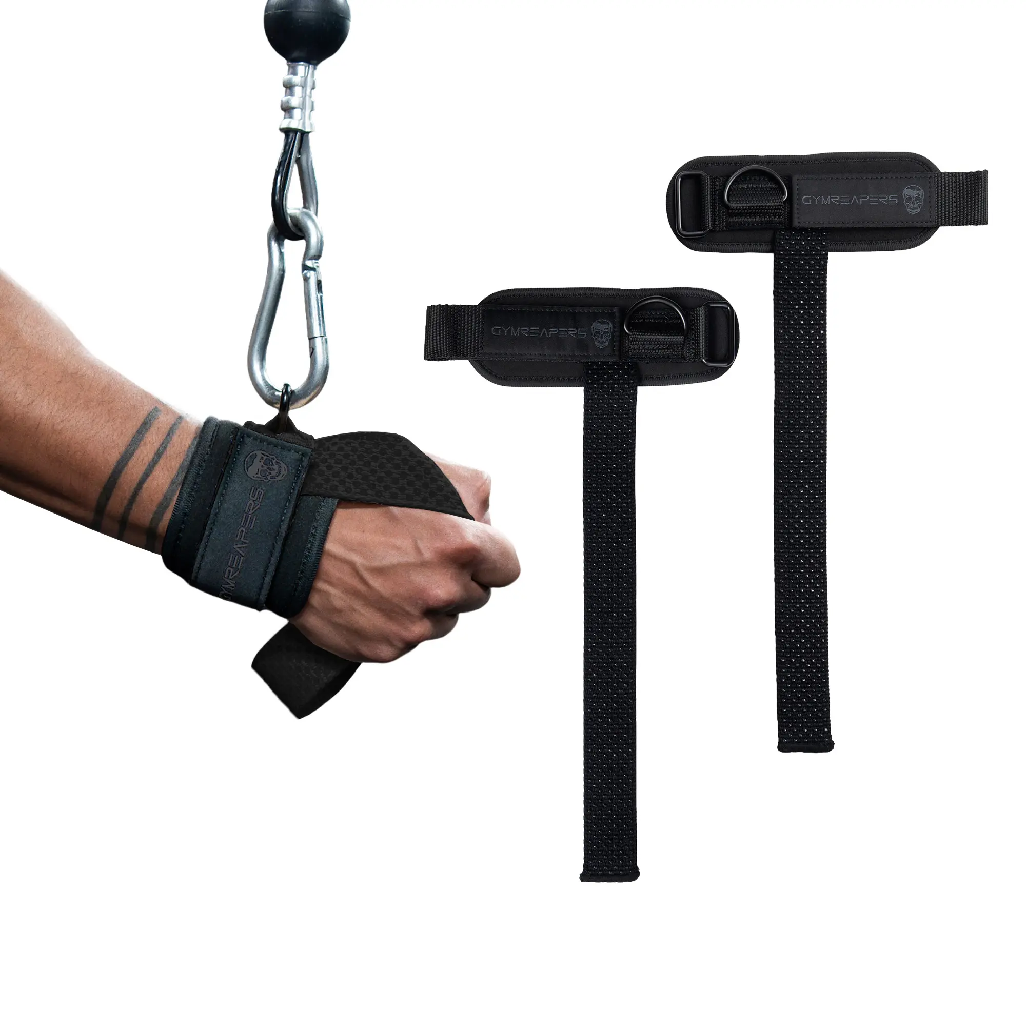 Gymreapers Griplink Lifting Straps with Cushioned Wrist Cuff 14.5" Cotton Strap Anti-Slip Silicone Beads 5mm Steel D-Ring for Free-Weight & Cable Training Gymreapers Griplink Lifting Straps with Cushioned Wrist Cuff 14.5" Cotton Strap Anti-Slip Silicone Beads 5mm Steel D-Ring for Free-Weight & Cable Training