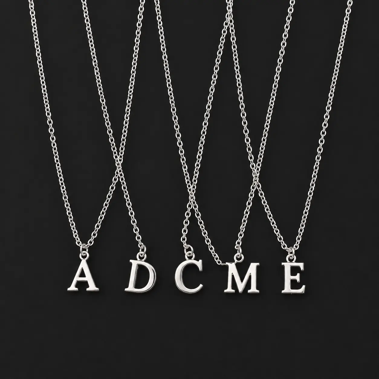 Silver Color A-Z English Alphabet Letter Pendants Necklaces For Women Metal Jewelry Simple Initial Chain Choker Collares