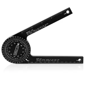 Miter Saw Protractor|7-Inch Aluminum Protractor Angle Finder Featuring Precision Laser-Inside & Outside Miter Angle Finder for Carpenters, Plumbers and All Building Trades