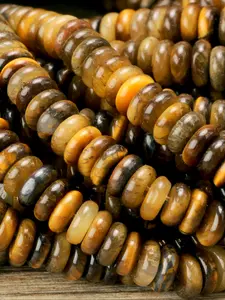 Natural Gemstone Tiger's Eye Loose Beads, Boho Style Jewelry Making Supplies, DIY Necklace Bracelet Charm, 170-180 Pcs Per Strand