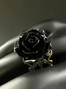 Gothic Style Rose Design Cuff Ring, Rose Flower Ring, Vintage Personality Creative Women's Ring, Fashion Jewelry Accessories for Women & Girls