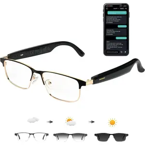 Ai Translation Smart Glasses with Chat GPT, Bluetooth Glasses for Men Women with 164+ Language & Accents, Translation Glasses Color-Change Lens, Open Ear Lighweight Eyeware