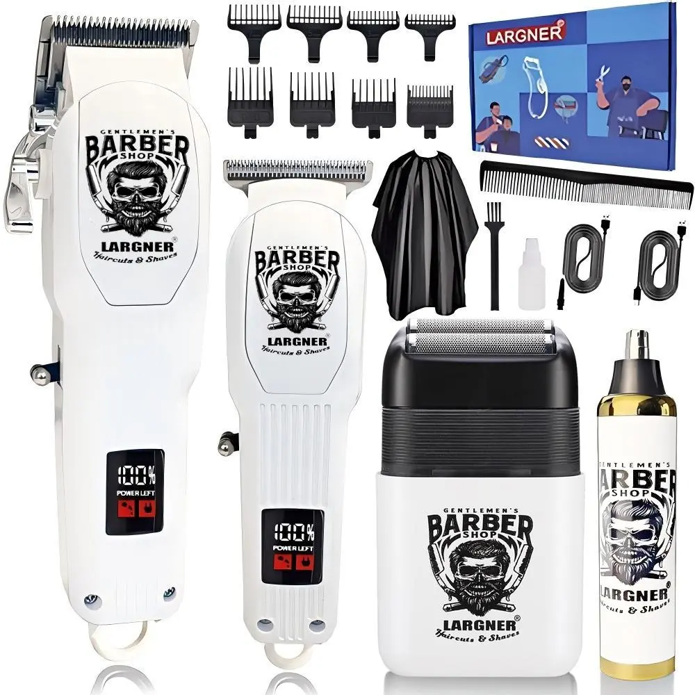 Professional Cordless Hair Clipper Set, Barber Set, Rechargeable Shaver & Trimmer Kit, Cordless Clippers, Cordless Hair Cutting, Home & Salon Use, Complete Grooming Solution