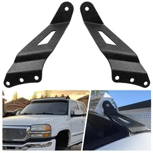 Nilight 50 Inch Curved Light Bar Bracket at Upper Windshield Roof Cab for 1999-2006 Chevy Silverado Suburban Avalanche Tahoe & GMC Yukon Sierra (Pair)