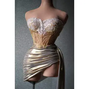 Cornel Shine Dress White and Nude