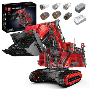 Mould King 17071 Excavator Red Bulldozer Engineering Building Block App Control Kid Adult Toy 4767 Pcs