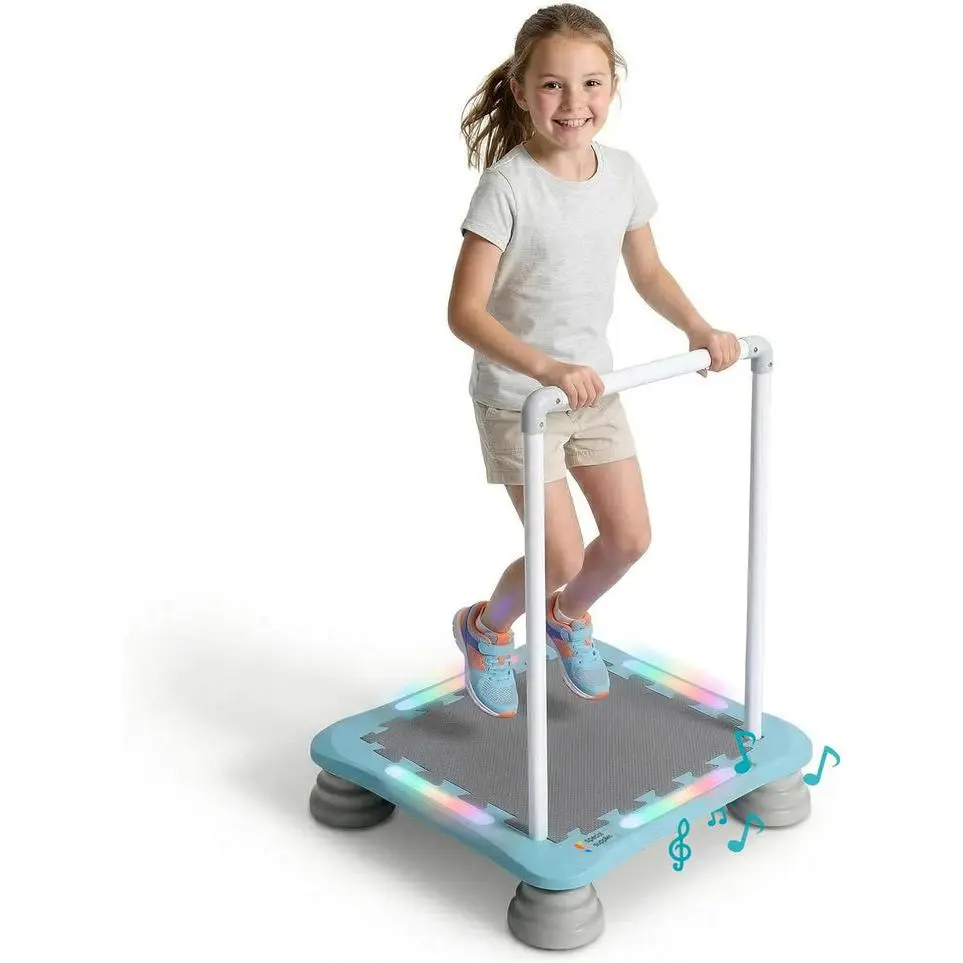 Special Supplies Kids Musical LED Trampoline Rebounder Bouncing Board – Sensory Balance and Bounce Toy for Indoor and Outdoor Kids Toys - Outdoor Play Equipment