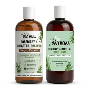 Neutra Natural Rosemary & Horsetail Shampoo and Conditioner Set – Vegan Keratin Botanical Hair Care, Sulfate Free, Plant-Based Clean Formula – 16oz