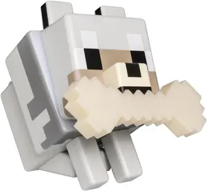 Pixel Wolf Night Light for Kids – 5 Color LED Gaming Desk Lamp – Tap Control Battery Powered Nightlight – Bedroom Table Decor, Birthday & Christmas Gift for Boys