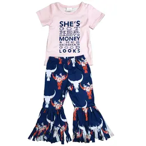 Girl Bell Bottom Outfit Tassel Western Clothing Set Kids Western Fashion