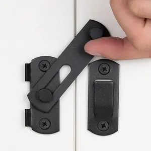 Packs Barn Door Latches,2.75" x 2.02" Matte Black Stainless Steel barn gate flip Door Latch Bi-fold Door Door Lock Gate Latches Wine Cabinet Closet Door Latches