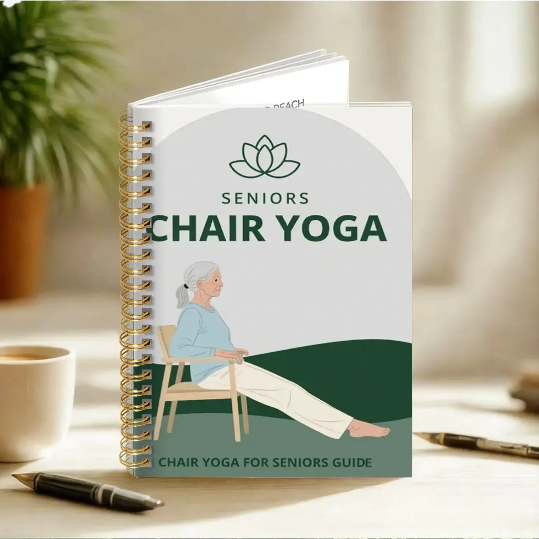 1pc 5.5x8.3 in  Chair yoga Spiral notebook, Senior Yoga Workout Notebook suitable for elderly and beginners, sitting yoga posture, improves exercise ability, relieves pain, enhances flexibility, balances exercise, Chair yoga Notebook ,yoga diary