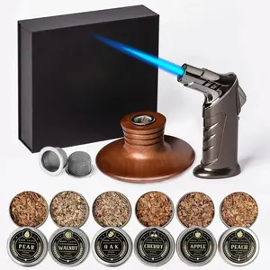 Bourbon Gifts for Men - Cocktail Smoker Kit with Torch and Wood Chips for Whiskey and Bourbon, Old Fashioned Cocktail Kit, Whiskey Gifts, for Dad, Husband and Cocktail Lovers