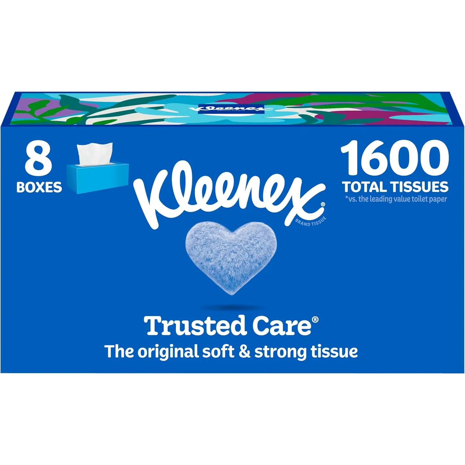 Kleenex Trusted Care Facial Tissues, 8 Flat Boxes, 200 Tissues per Box, 2-Ply, Packaging May Vary Kimberly-Clark Corp.