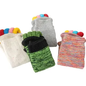 Toe Separator Yoga Socks, Non-Slip Five Toe Socks for Yoga Pilates Barre Five Toe Separator Socks, Comfortable Cotton Yoga Socks for Women