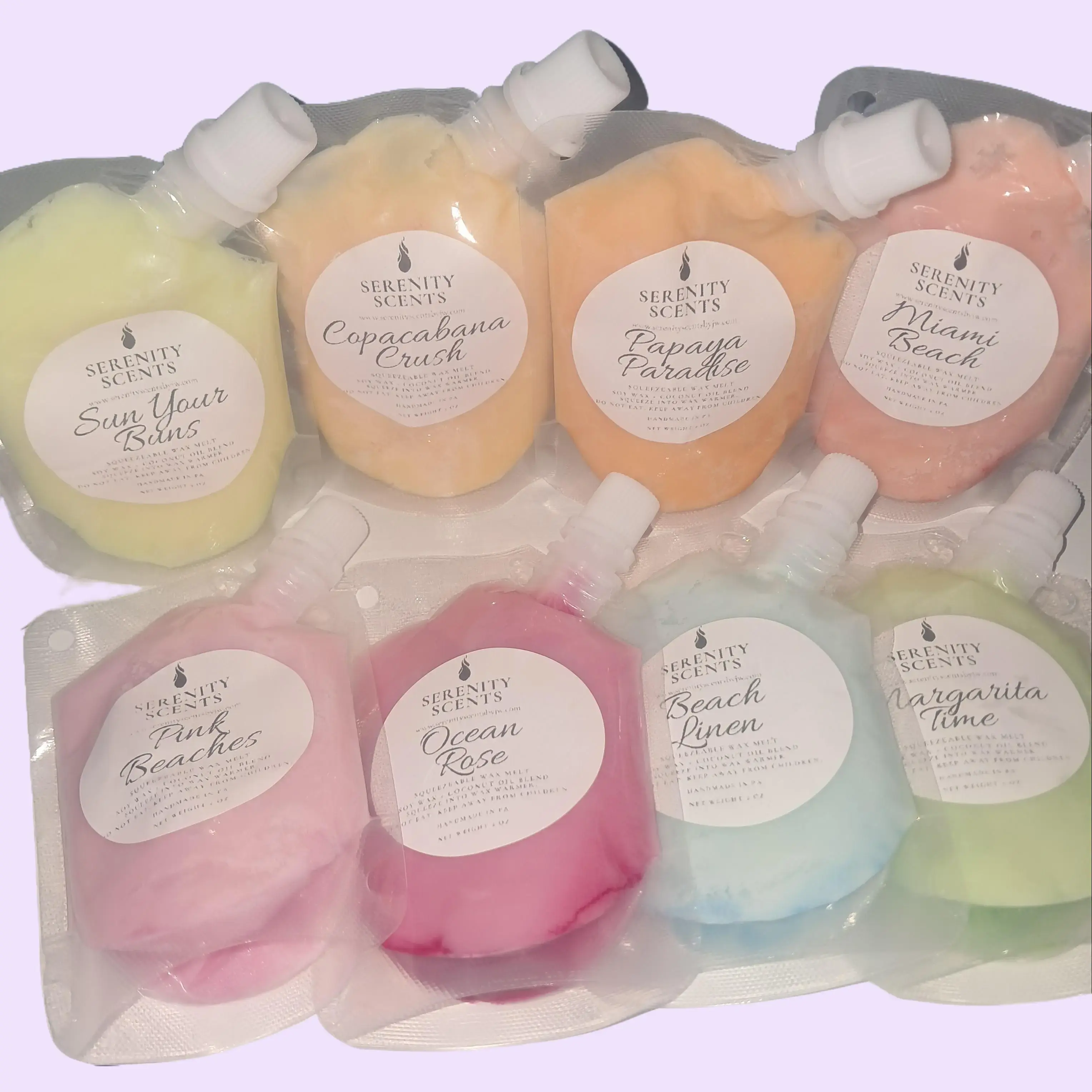 Serenity Scents Squeezable Wax Melts Sunset Beach Collection 2oz