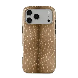Cottagecore Bambi Deer Print iPhone 17 Pro Max Shockproof Case with Realistic Spotted Fawn Fur Design, Cover for Iphone 17 Promax, 17 pro, 16 Promax, 16 Pro
