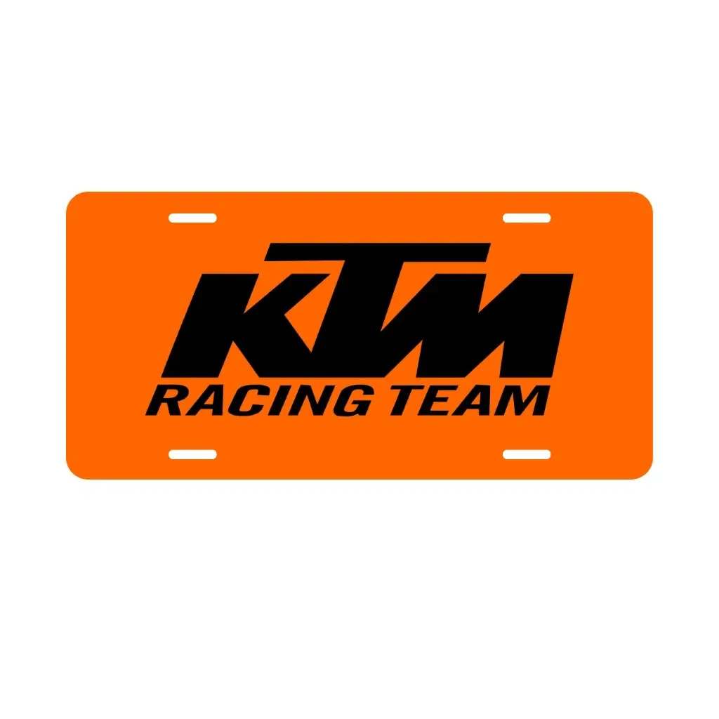 KTM Racing Team License Plate, Motorsport Dirt Bike Car Decor Accessory