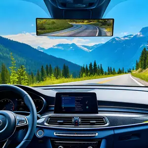 Rear view mirror Car interior accessories: Rearview mirror, curved mirror, 11.81 inches long, 2.75 inches wide, 1 piece.