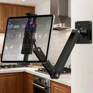 Metal Tablet Wall Mount Stand, Durable Metal Construction, Space-Saving Design for Tablets, Easy Installation & Versatile Use