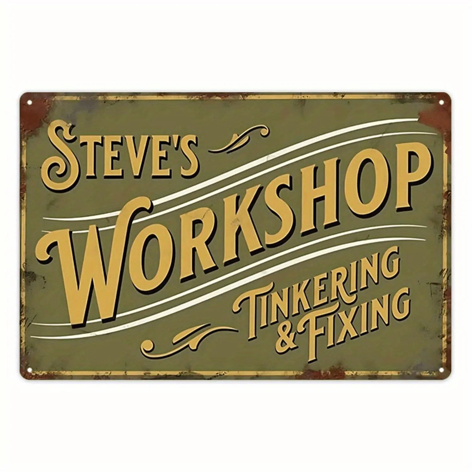 2D Flat - Workshop Signs And Plaques Made of Metal for Decoration, Suitable for Walls And Doors. Vintage Tin Signs That Are Waterproof, Measuring 8 X 12 Inches, Perfect for Halloween Decorations