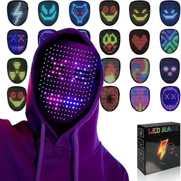 2026 New LED Mask Features 50 color-changing modes Gesture-activated lighting Spooky LED skull mask with glow-in-the-dark effect Perfectly designed for Halloween costume parties The ideal gift for friends,Perfect Gift