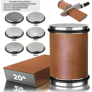 Rolling Knife Sharpener Tool, Rolling Knife Sharpener Kit, Wooden, Knife Sharpening with Diamonds for Steel of Any Hardness, Kitchen knife Sharpener with 15 & 20 Degree Magnetic Angle Gifts