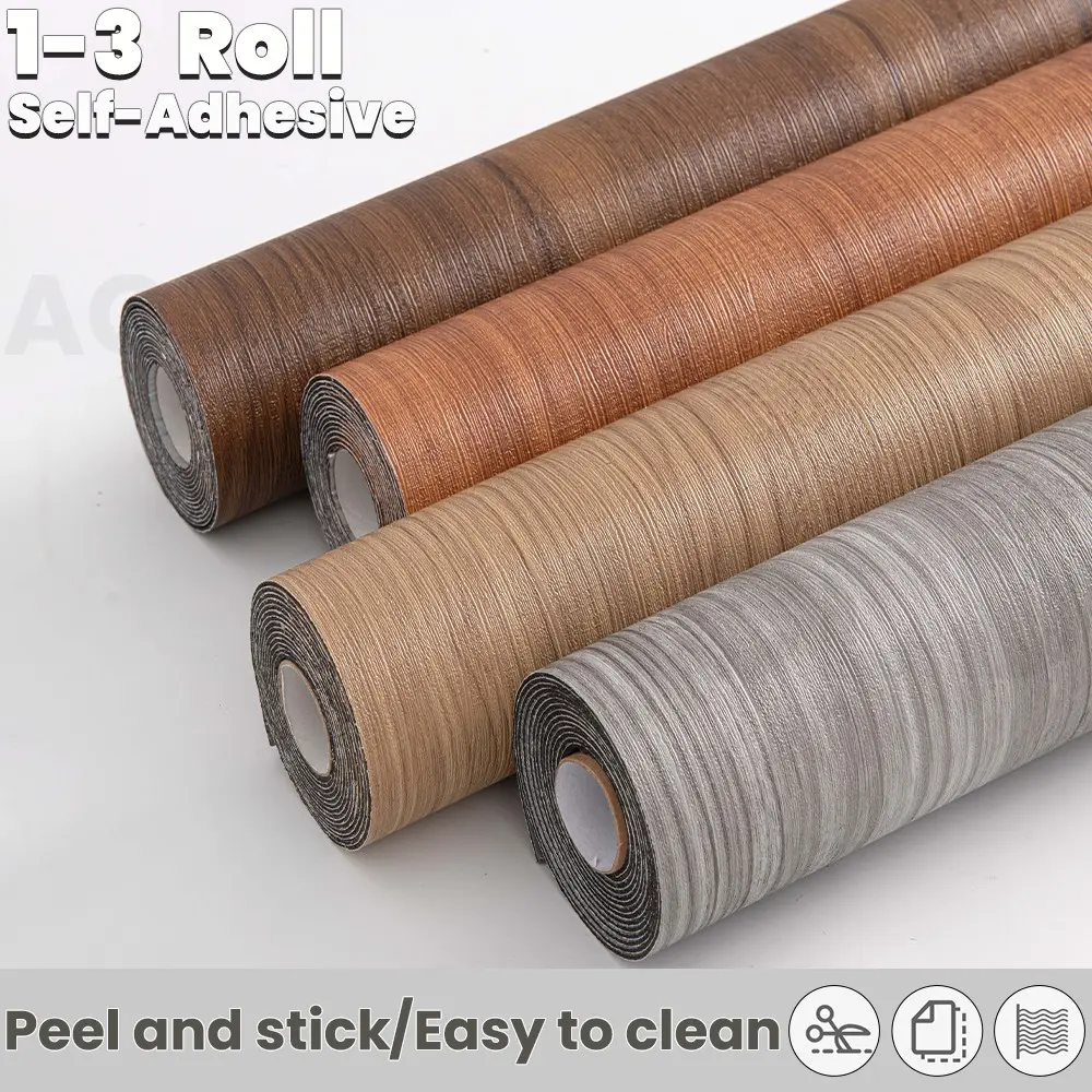1/3 Roll Luxury Vintage Wood Grain Floor Decor - Peel and Stick, Universal for Walls and Floors - Suitable for Living Room, Bedroom - Thickened Vinyl Material - Luxury Decor - Contemporary Style - Vinyl Floor Tiles, Vinyl Flooring Roll