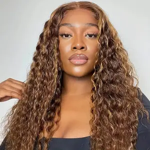 [30inch only $99.99] Boifit Hair 13x6 Deep Wave Lace Front Wigs 30 Inch 4/27 Honey Blonde 200 Density Human Hair Pre Plucked Highlight Ombre HD Lace Frontal Wig for Women