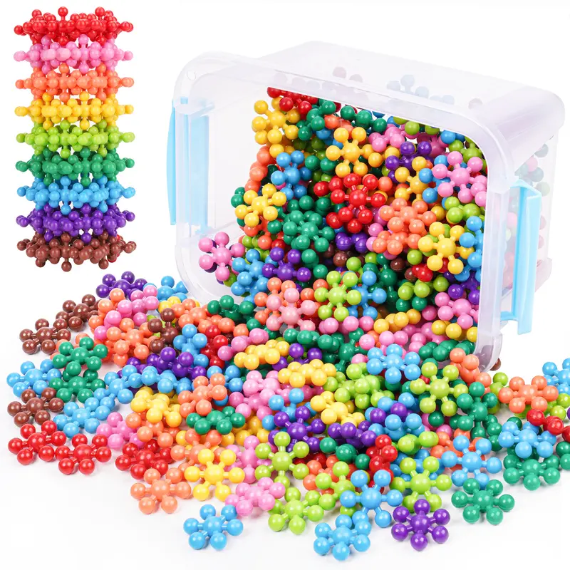 300PCS Macaron Color Safe Plastic Buildable Blocks Kit - Brick Building Sets for 3 Years Above, STEM Early Learning Toys with Carrying Case, Craft Ideas, Science Skill Boost, Build Cars Flowers Houses & More, Cool Gifts for Kids