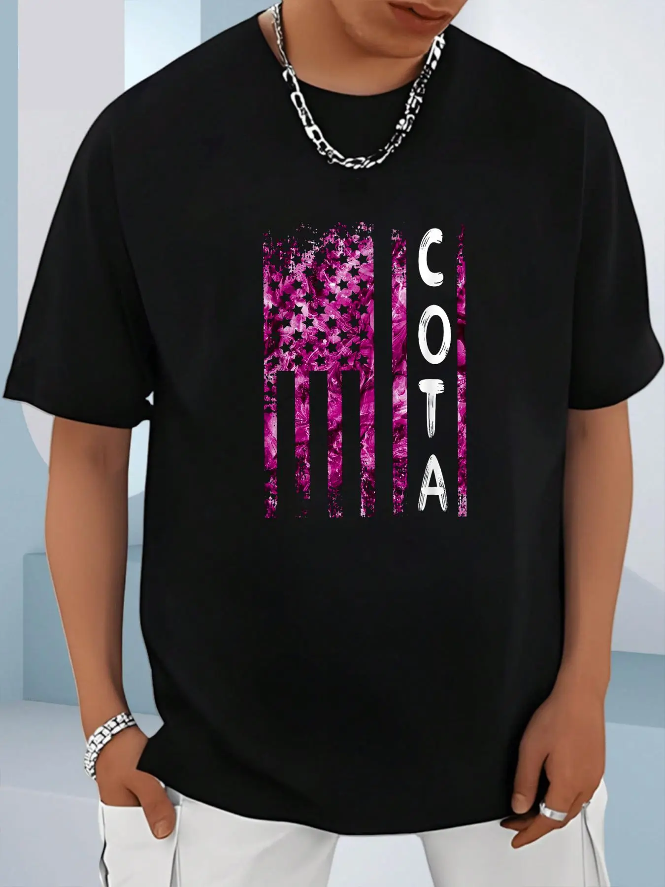 100% Cotton Unisex COTA American Flag Occupational Therapist Assistant COTA T-Shirt for Women Men, Men's Women's Shirt Top, Short Sleeve Tops Crewneck T-shirt