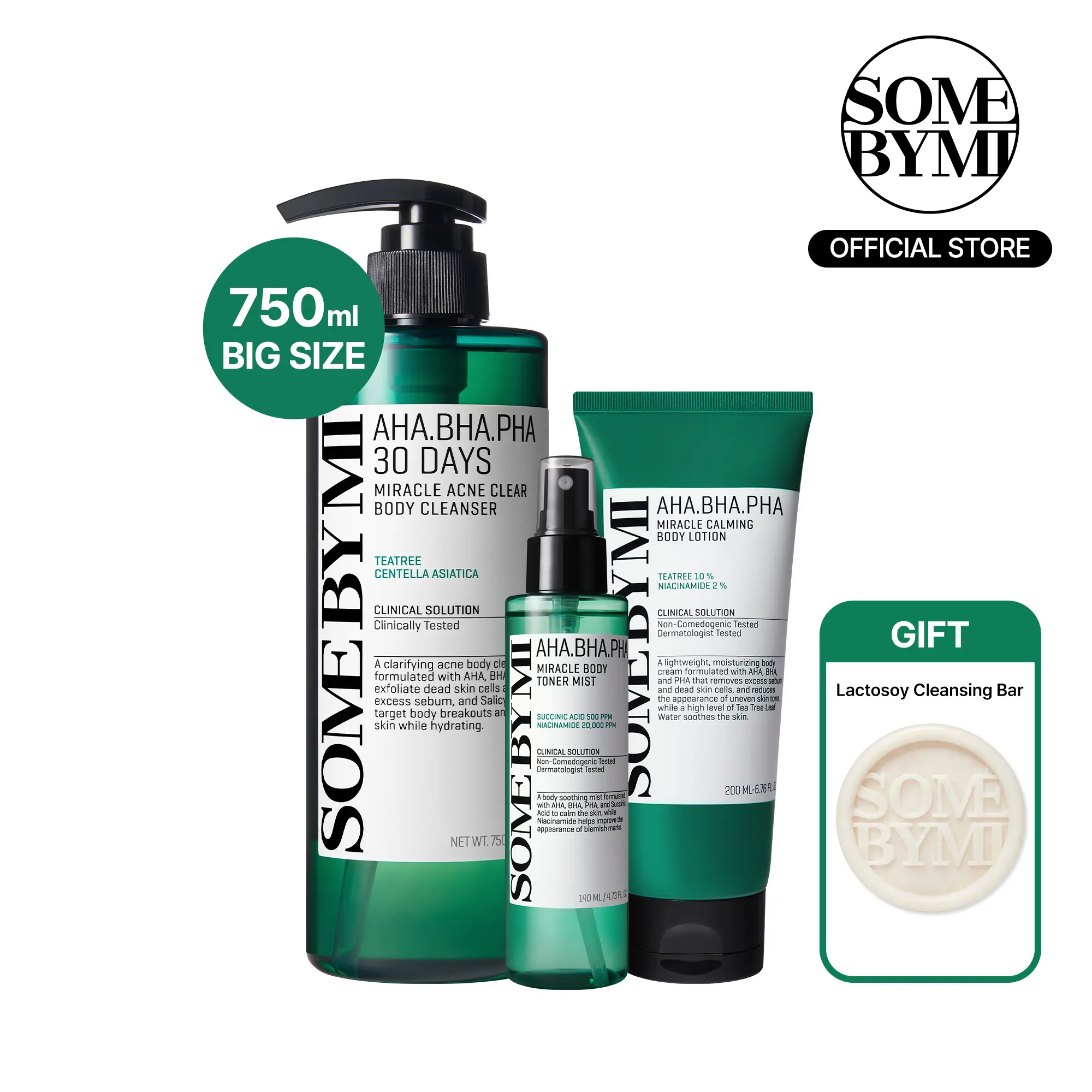 AHA-BHA-PHA Body Miracle Repair Set - Korean Skincare - 3-Step Routine for Body Acne & Texture - Cleanser, Mist & Lotion - Centella, Niacinamide AHA-BHA-PHA Body Miracle Repair Set - Korean Skincare - 3-Step Routine for Body Acne & Texture - Cleanser, Mist & Lotion - Centella, Niacinamide