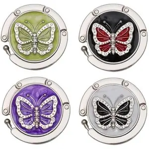 4 count Foldable Butterfly Purse Hook Purse Table Hook Holder Bag Hanger Hook,1.37x3.5in