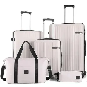HOTEELO 5Piece Luggage Set 20/24/28in ABS+PC Hardshell Carry on Suitcase with Spinner Wheels TSA Lock Duffel Bag Travel Bag Lightweight Durable for Family Trips