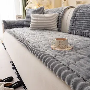 Thick Plush Sofa Cushion Cover, Pet-Friendly, Multiple Colors Available, Non-Slip &, Fits Single to Multi-Person Sofas, Soft Sofa Protector