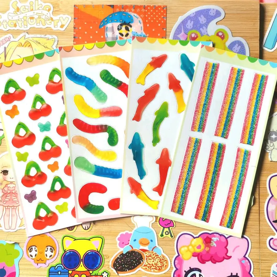 Gummy Candy Sticker Sheets - 4 Options Available