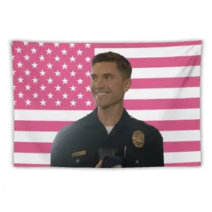 Eric Winter Tim Bradford Light Peach Decorative Flag Tapestry (40X30in (102X76cm)) - Double Stitched Home Decor Supplies, Outdoor Wall Hanging, Indoor Room Decor