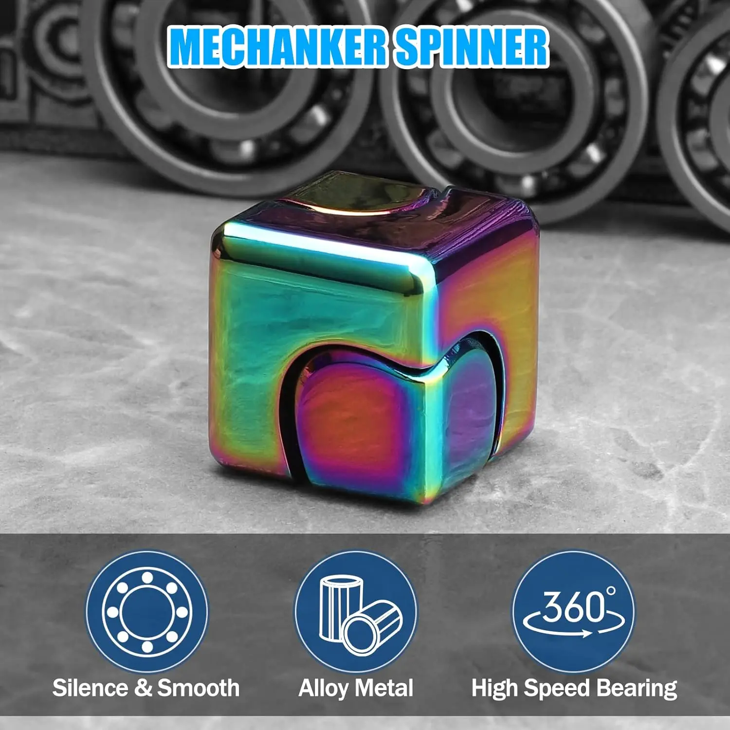Premium Metal Durable Smooth Fidget Spinner - Stress Relief Toy, ADHD Sensory Tool, Office Desk Gadget, Valentine’s Gift for Teens & Adults, Durable Smooth Spinner