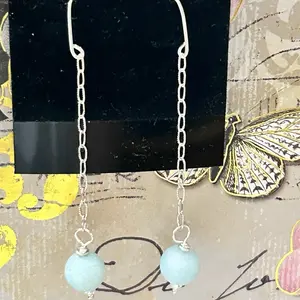 Sterling Silver Earrings, amazonite gemstones