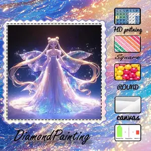 5D-DIY, high-grade velvet canvas, diamond art, diamond painting, beautiful girl, Galaxy, AB diamonds, fairy dust diamonds, crystal diamonds, perfect home decoration, handmade diamond art painting kit, special craft diamond art kit.