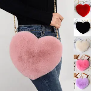 [Goodie$9.99] Love Bags For Women Plush Chain Shoulder Bags Valentine's Day Party Bag