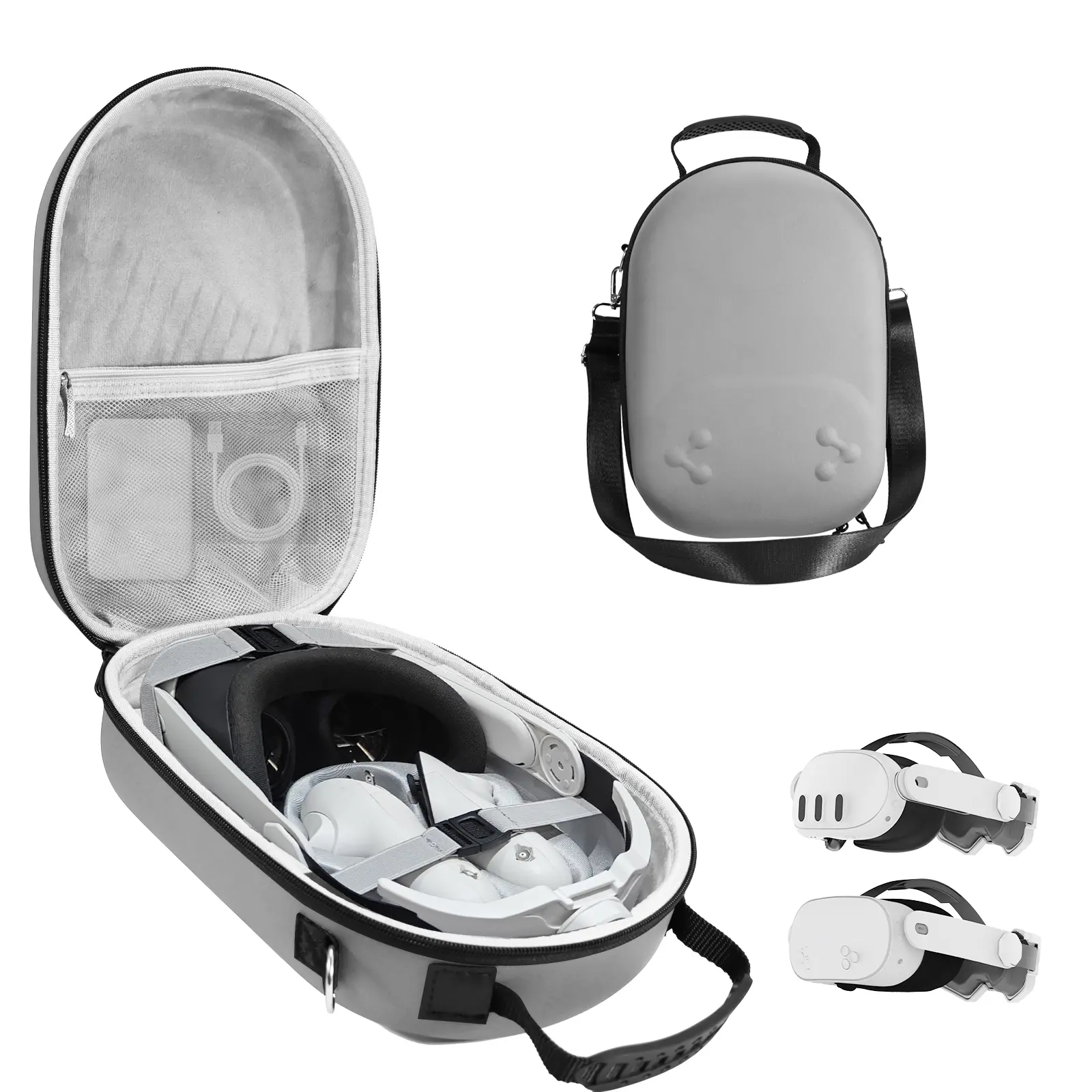Hard Carrying Case Compatible with Oculus Meta Quest 3/3S,VR Headset Elite Strap and Touch Controller Accessories Carry Case,Hard Shell Travel Storage Bag Portable